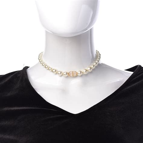 dior pearl choker|christian dior choker necklaces.